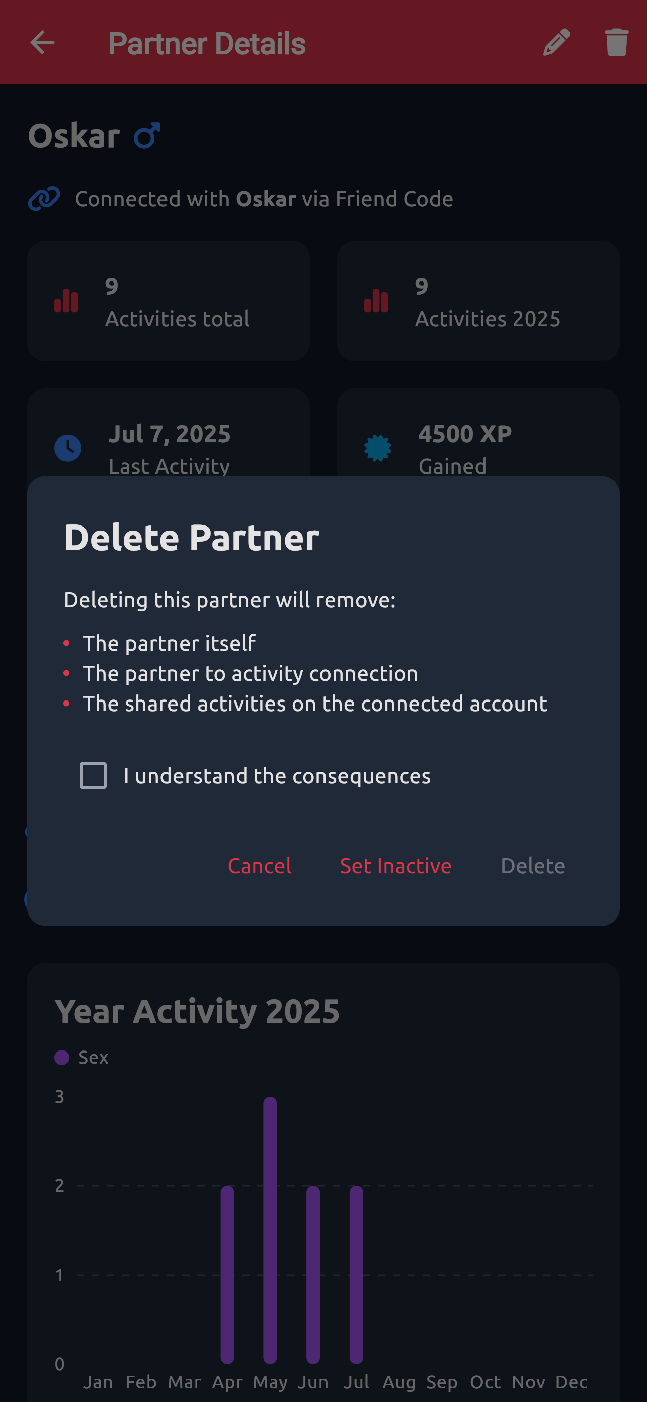 Partner Detail Page Delete Partner Modal