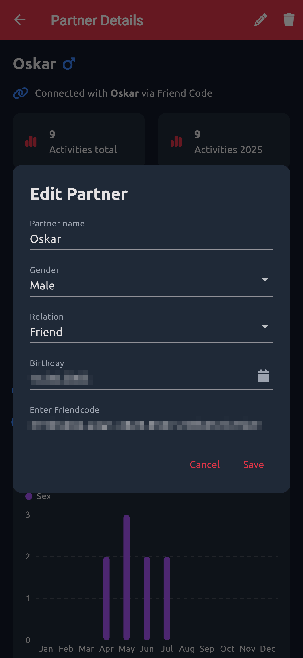 Partner Detail Page Edit Partner Modal