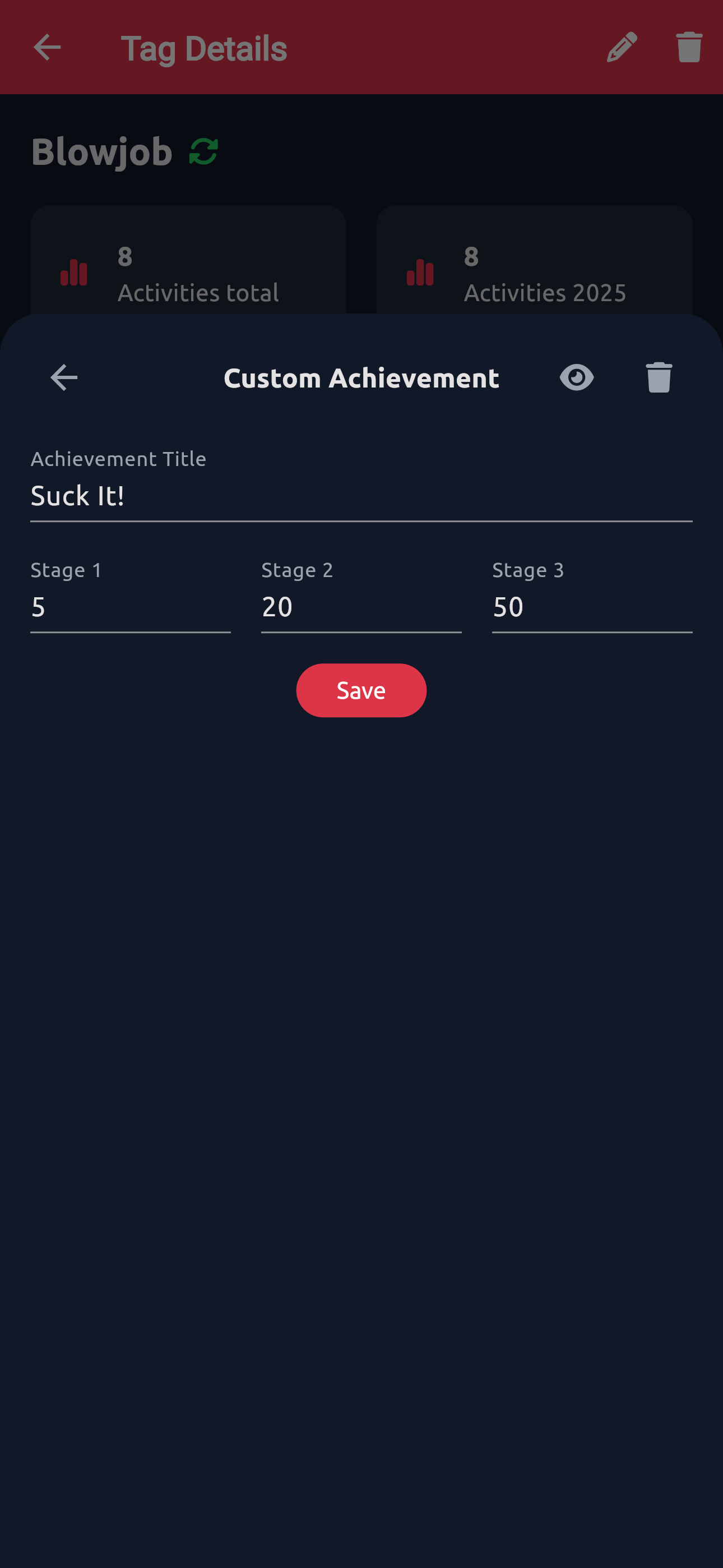 Tag Detail Page Custom Achievement Sheet (Edit Mode)